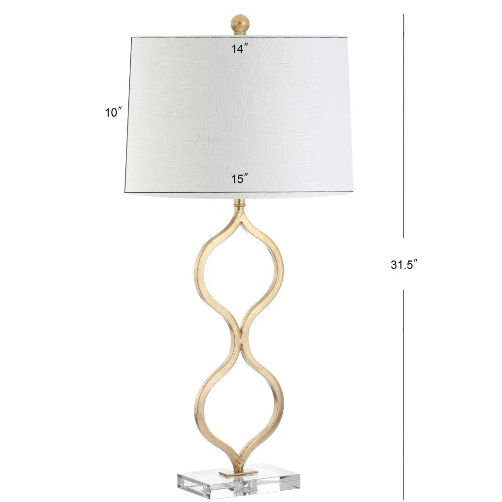 32" Clear Novelty Table Lamp With Drum Shade Homeroots Lighting