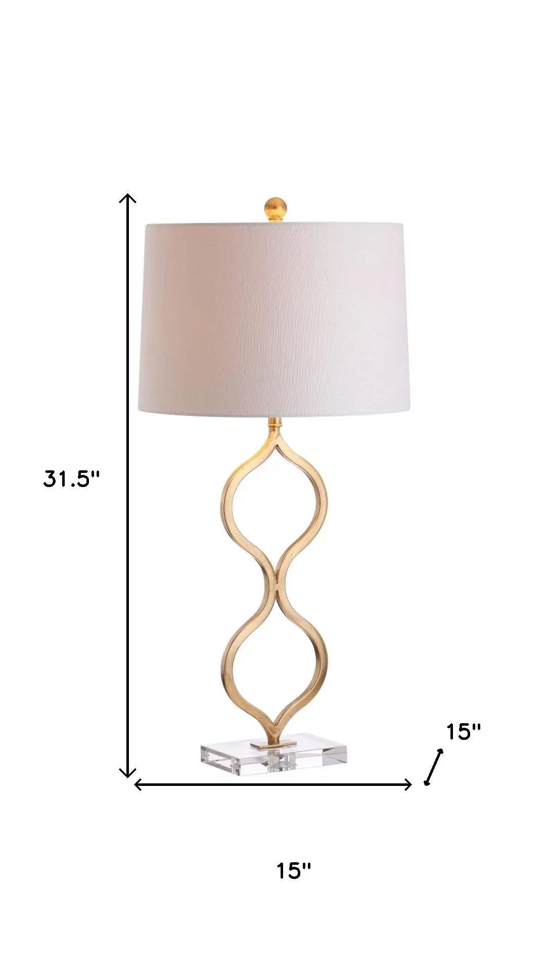 32" Clear Novelty Table Lamp With Drum Shade Homeroots Lighting