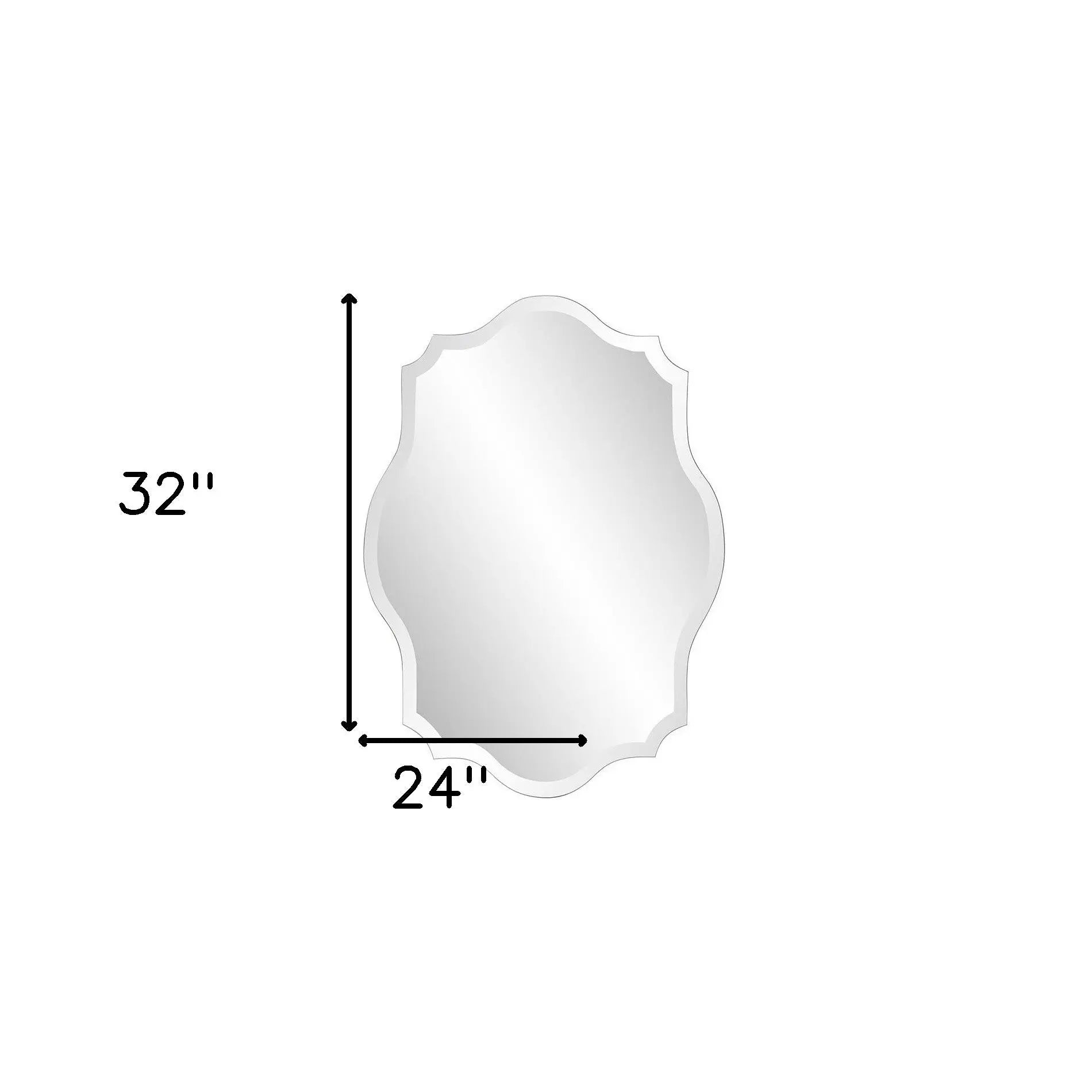 32" Clear Scalloped Edges Unframed Accent Mirror Homeroots Bed & Bath