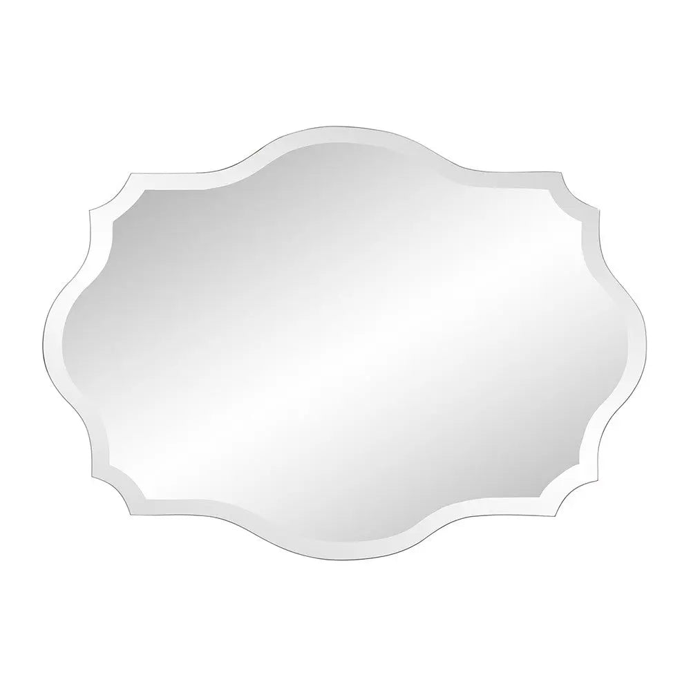 32" Clear Scalloped Edges Unframed Accent Mirror Homeroots Bed & Bath
