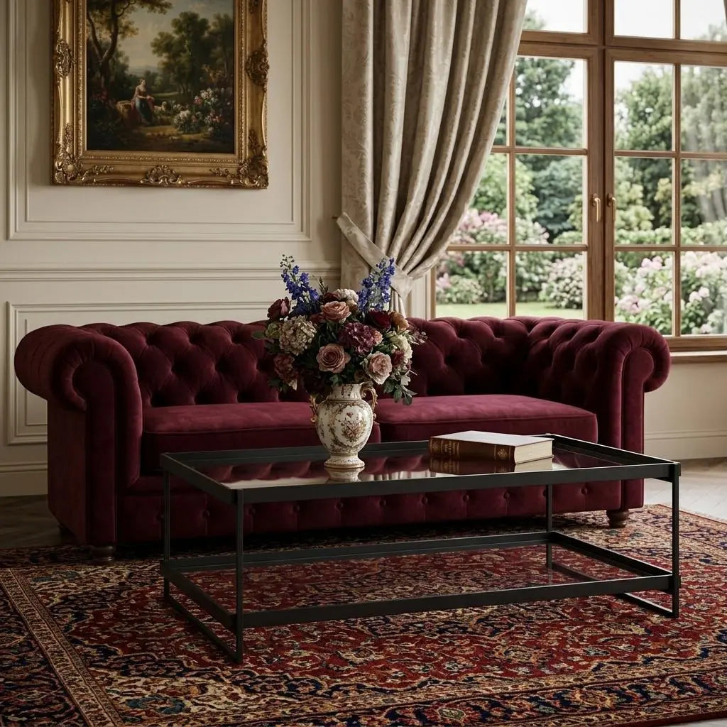 32" Clear and Black Mirrored Glass and Iron Sled Coffee Table With Two Shelves Homeroots Living Room