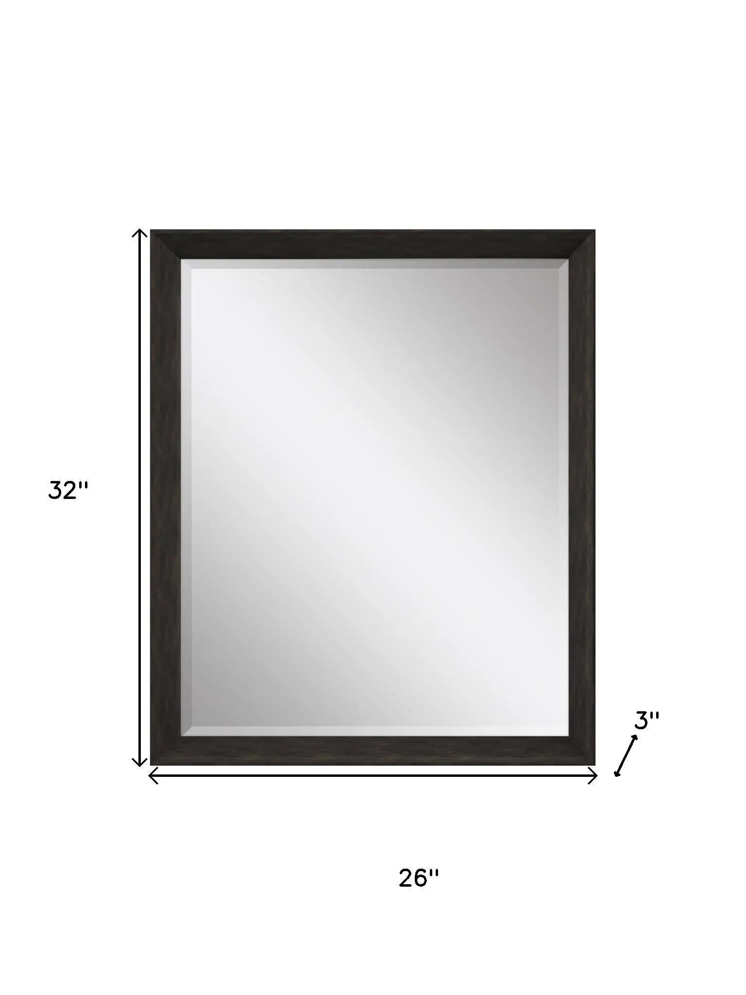 32" Dark Brown Framed Accent Mirror Homeroots Bed & Bath