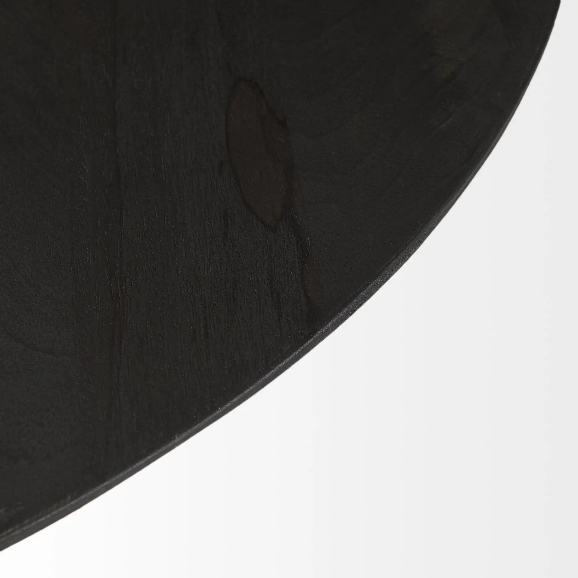 32" Dark Brown and Black Solid Wood and Iron Round Pedestal Coffee Table Homeroots Living Room