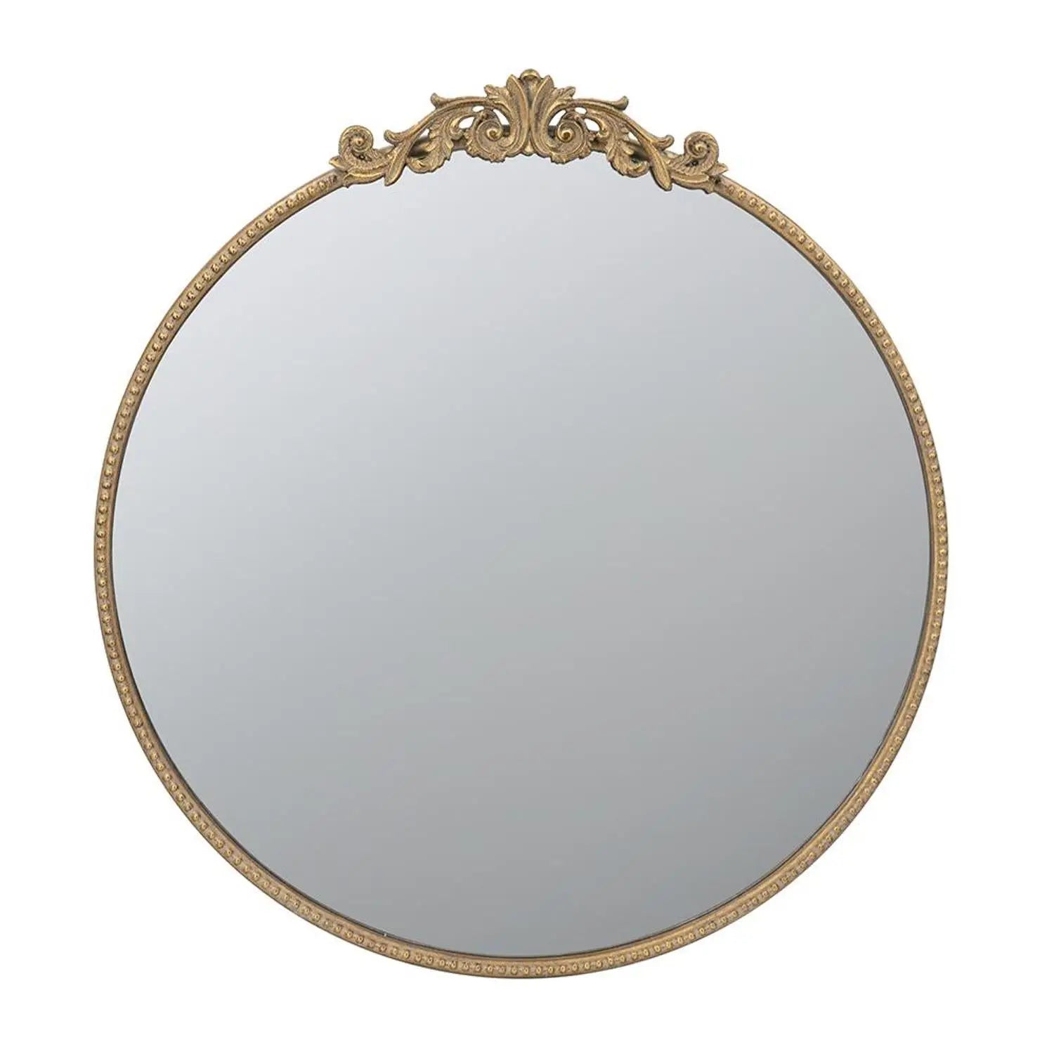 32" Gold Crowned Top Iron Framed Accent Mirror Homeroots Bed & Bath