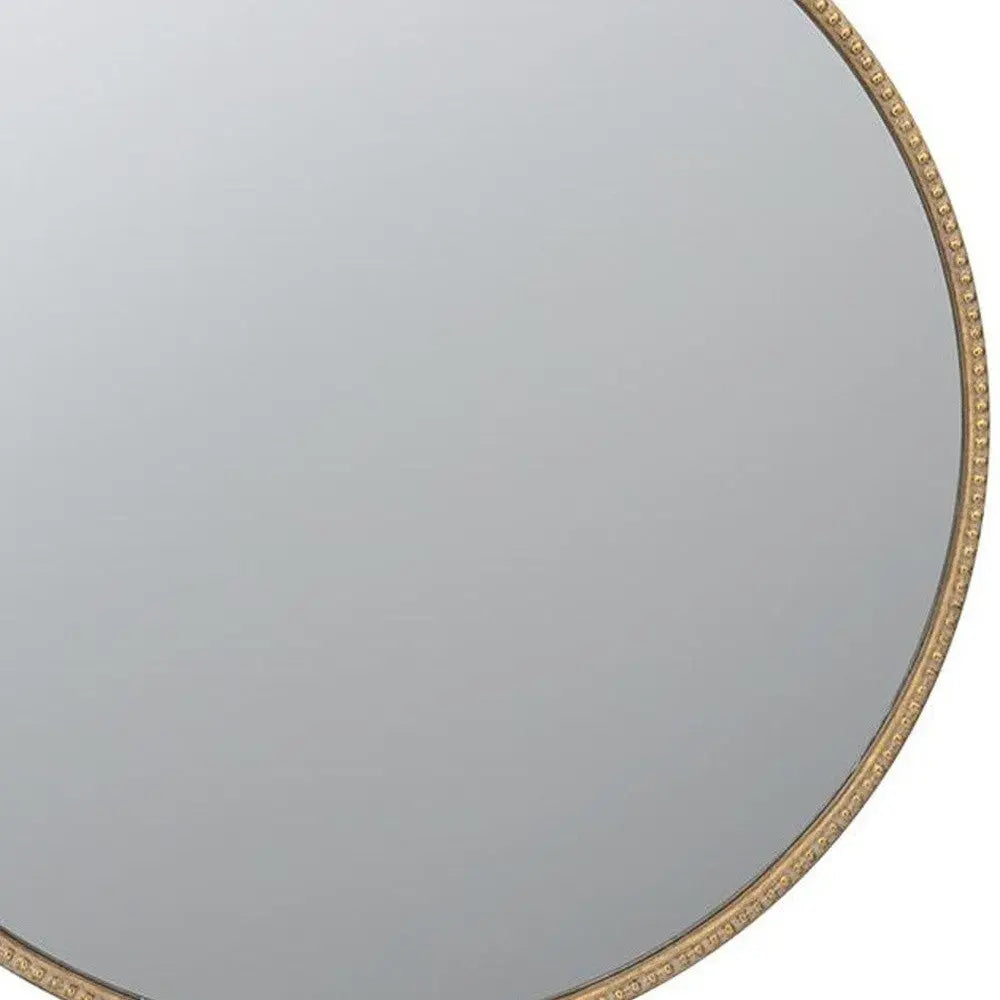 32" Gold Crowned Top Iron Framed Accent Mirror Homeroots Bed & Bath