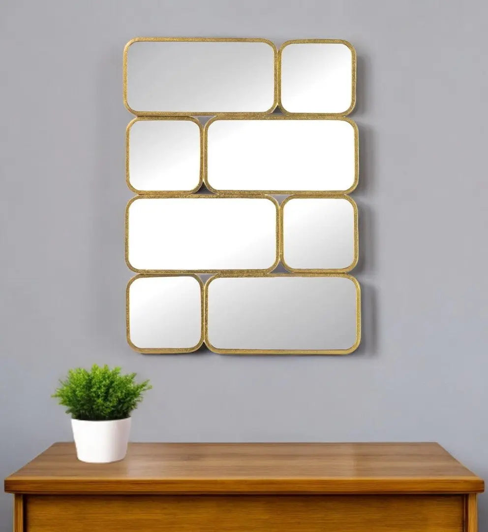 32" Gold Iron Framed Accent Mirror Homeroots Bed & Bath
