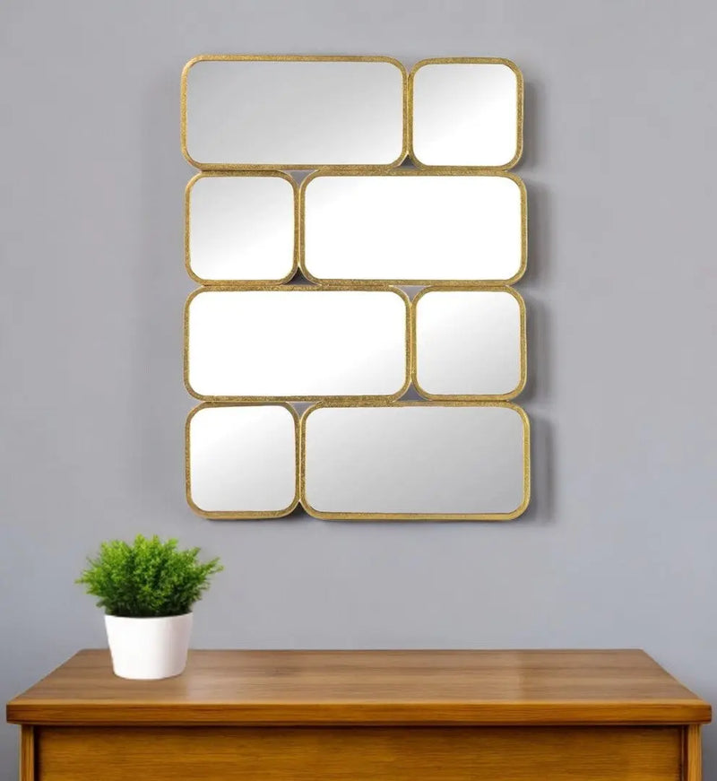 32" Gold Iron Framed Accent Mirror Homeroots Bed & Bath