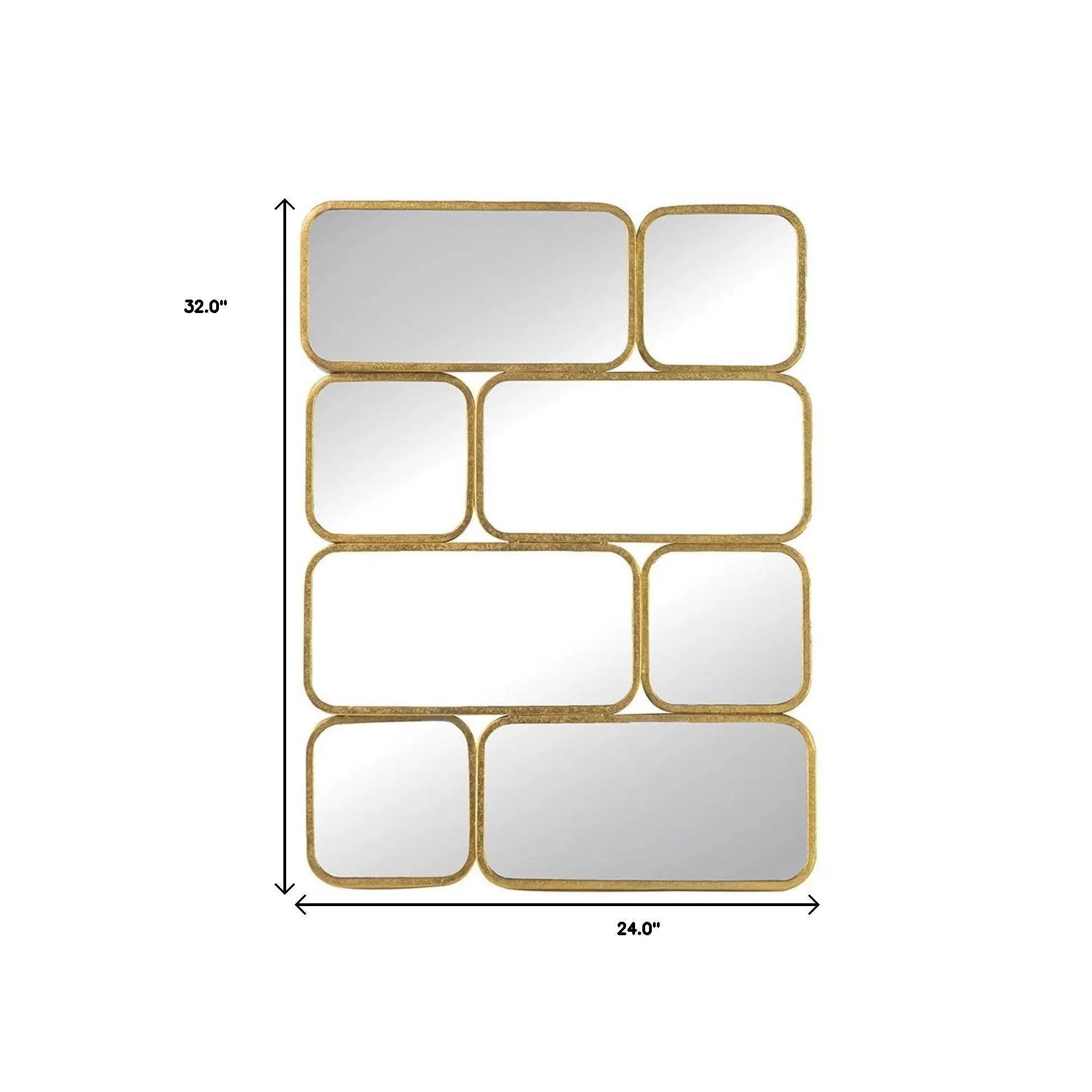 32" Gold Iron Framed Accent Mirror Homeroots Bed & Bath