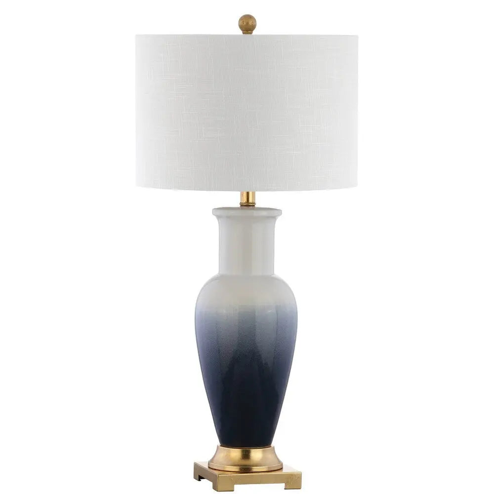 32" Gold Novelty Table Lamp With Drum Shade Homeroots Lighting