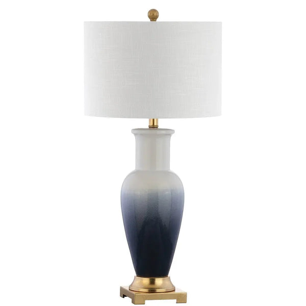 32" Gold Novelty Table Lamp With Drum Shade Homeroots Lighting