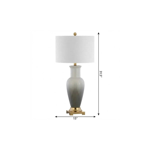 32" Gold Novelty Table Lamp With Drum Shade Homeroots Lighting