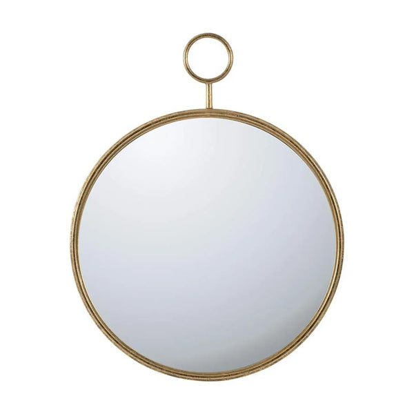 32" Gold Round Iron Framed Accent Mirror Homeroots Bed & Bath