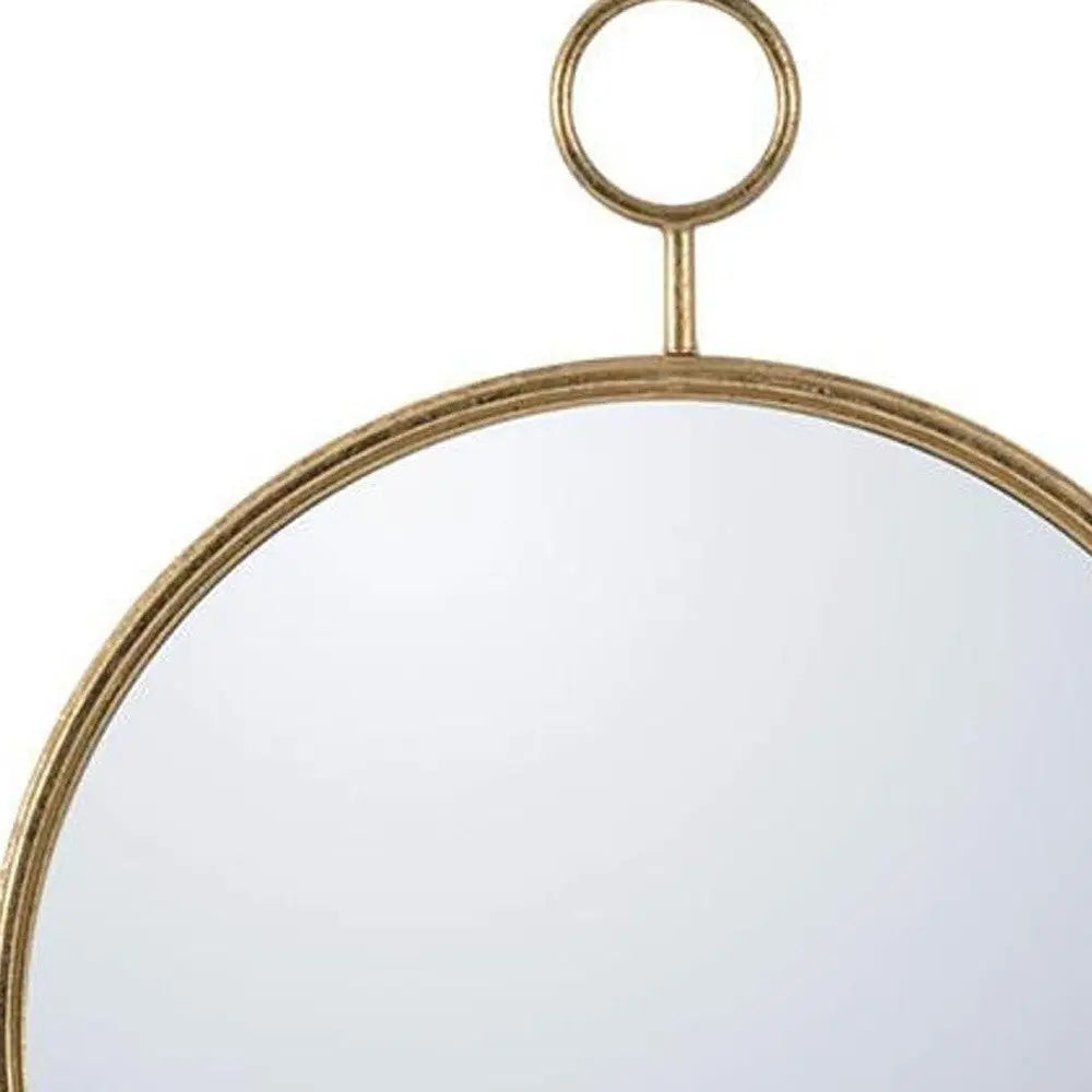 32" Gold Round Iron Framed Accent Mirror Homeroots Bed & Bath