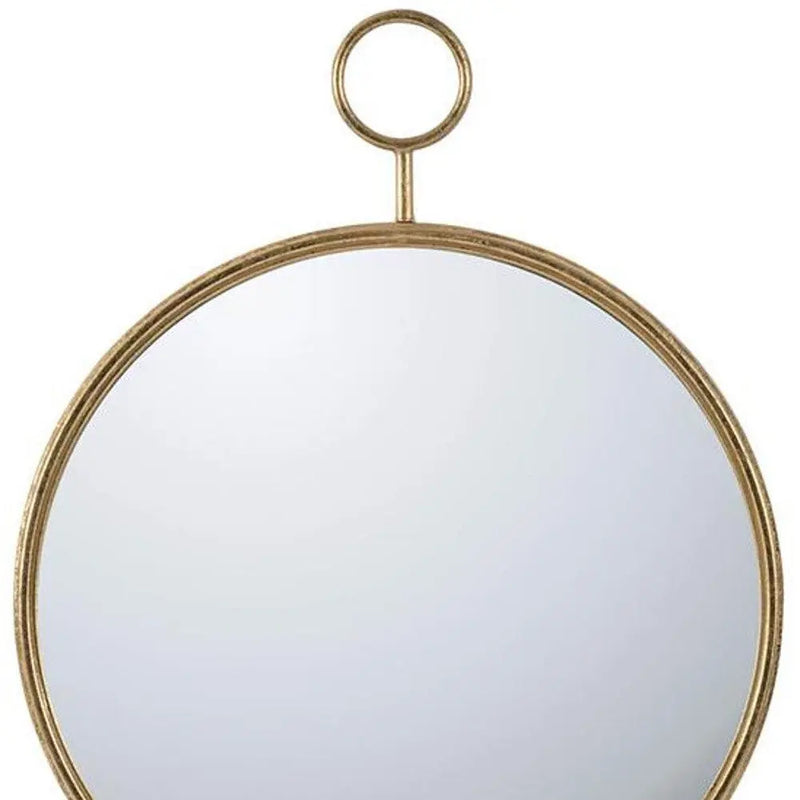 32" Gold Round Iron Framed Accent Mirror Homeroots Bed & Bath