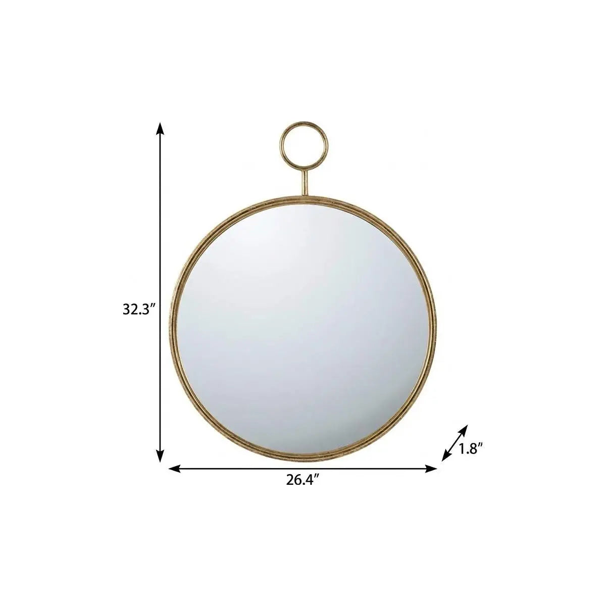 32" Gold Round Iron Framed Accent Mirror Homeroots Bed & Bath