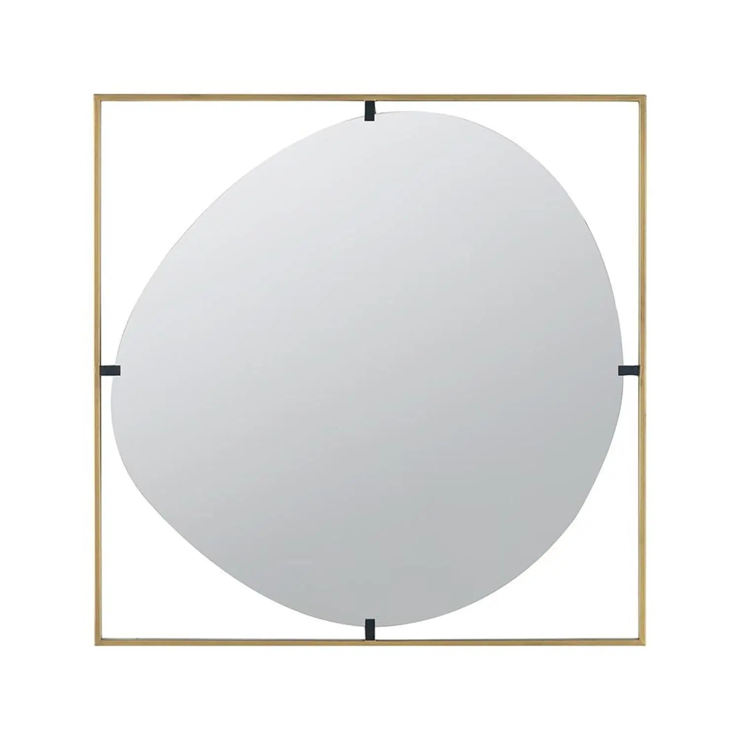 32" Gold Square Iron Framed Accent Mirror Homeroots Bed & Bath