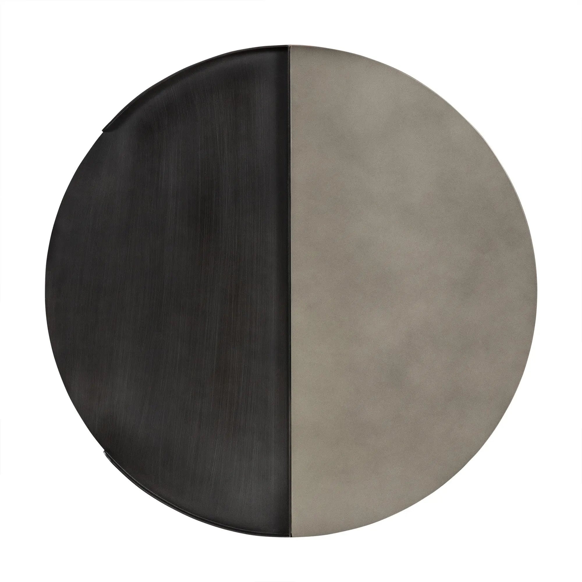 32" Gray And Black Concrete And Metal Round Coffee Table Homeroots Living Room