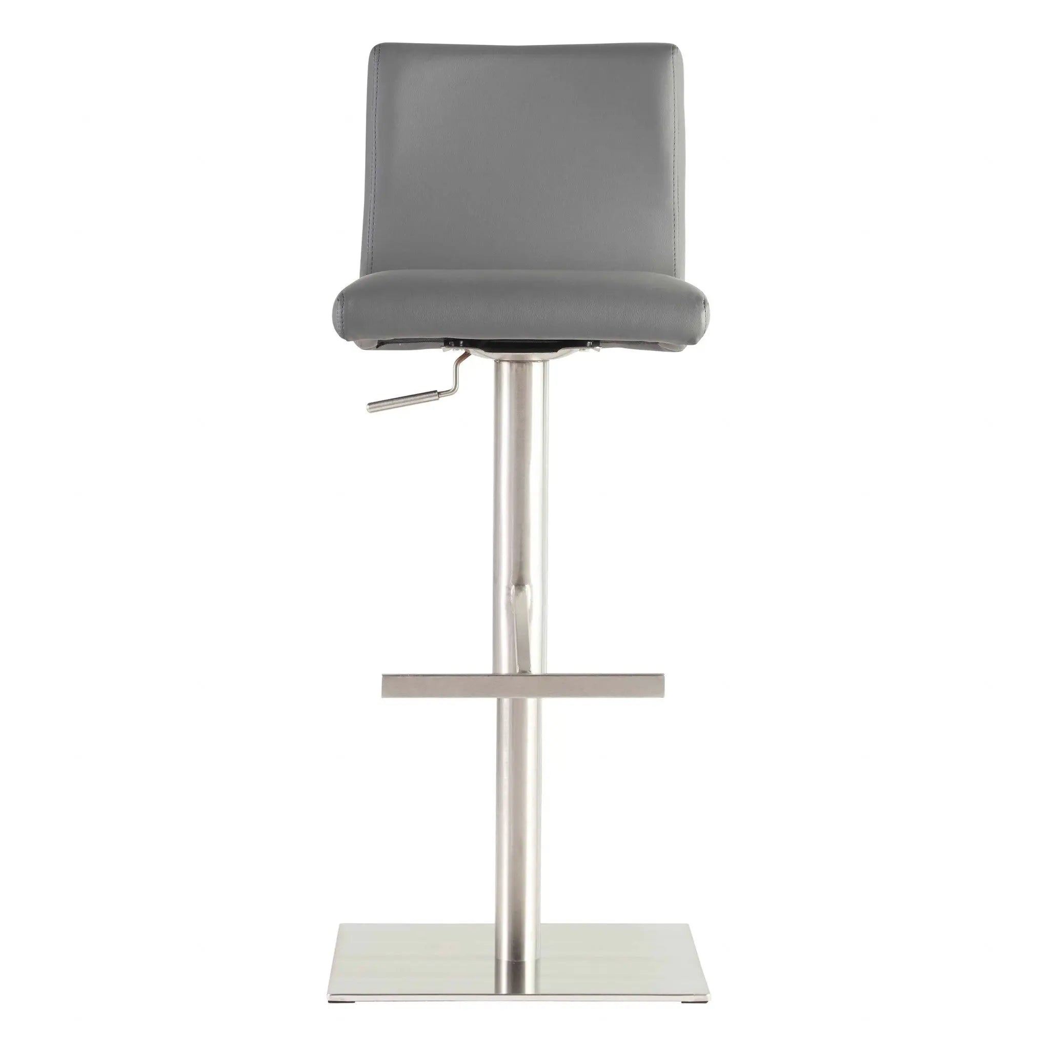 32" Gray And Silver Steel Swivel Low Back Bar Height Bar Chair Homeroots Living Room