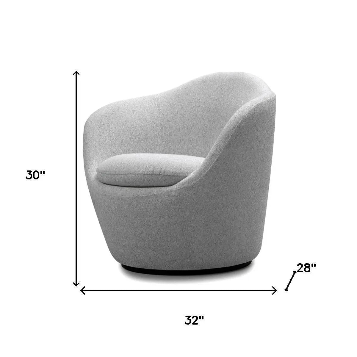 32" Gray Cotton Blend and Metal Lounge Chair Homeroots Living Room