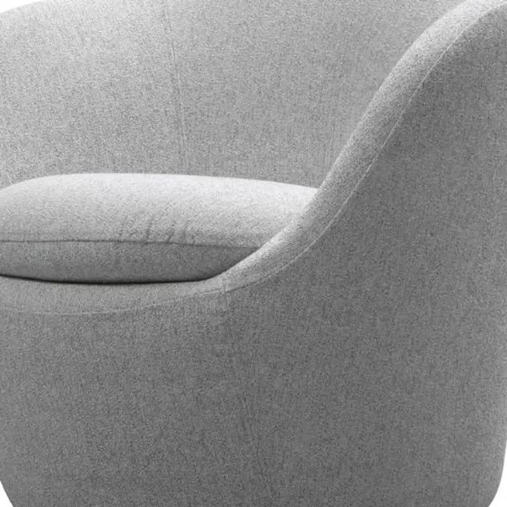 32" Gray Cotton Blend and Metal Lounge Chair Homeroots Living Room