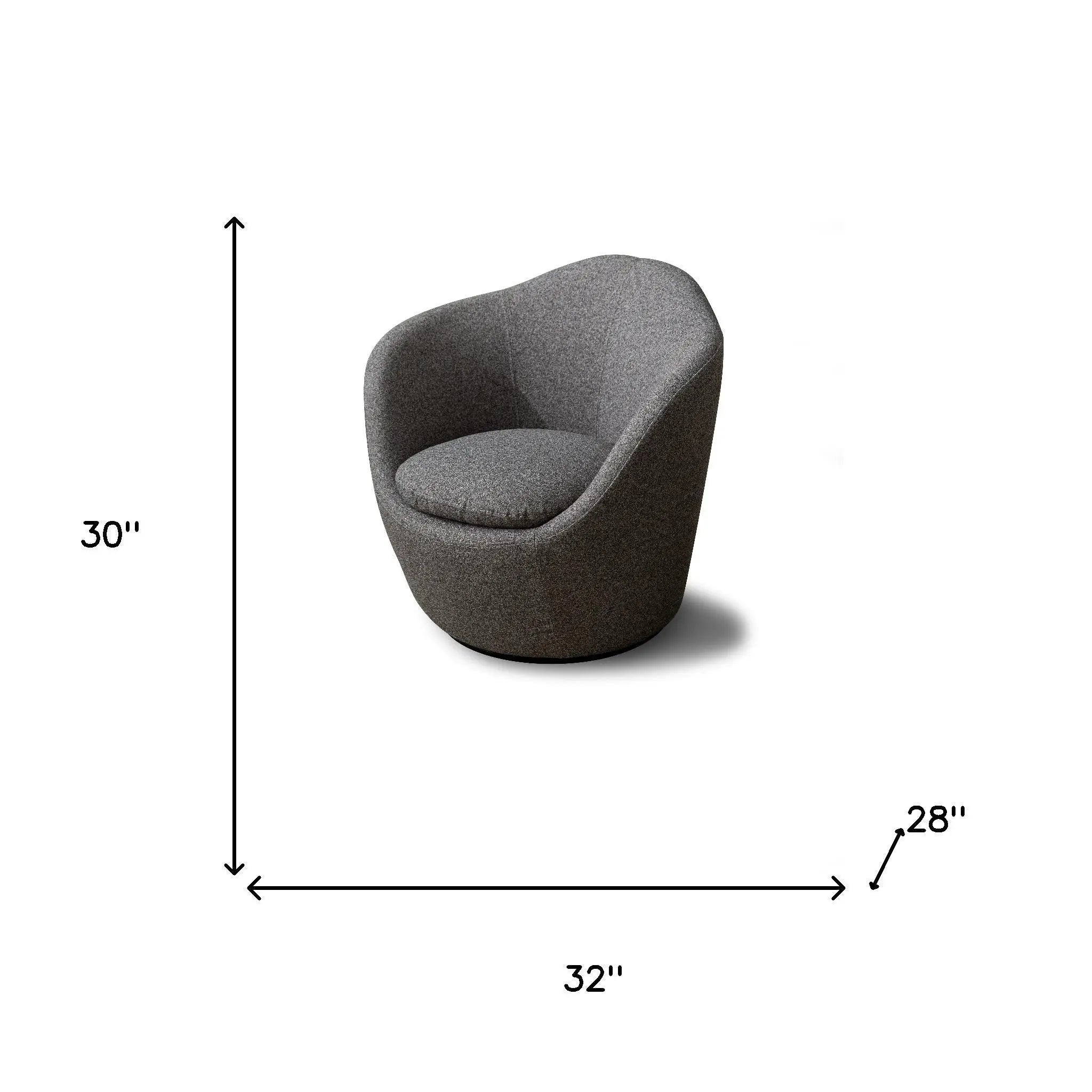 32" Gray Cotton Blend and Metal Lounge Chair Homeroots Living Room