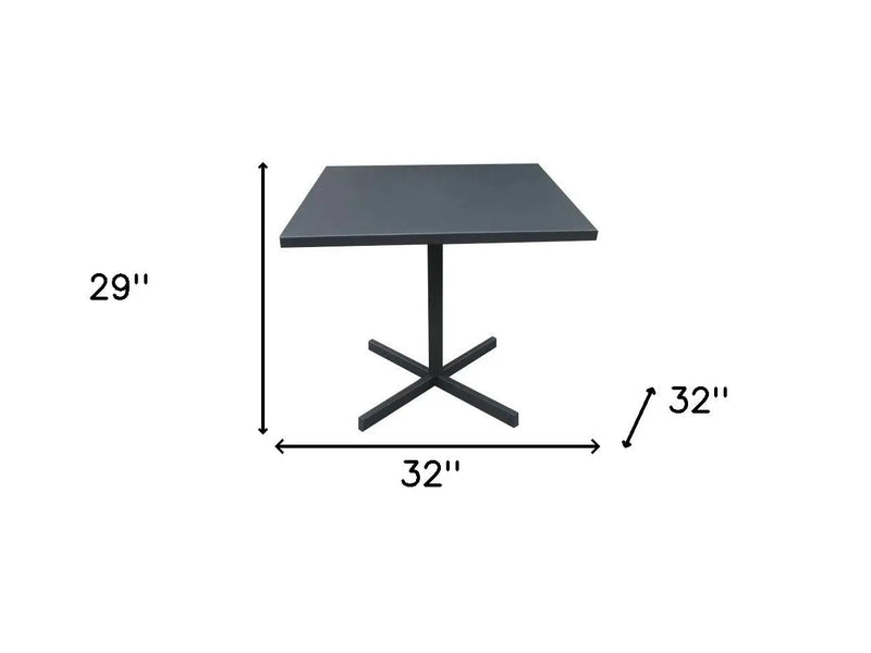 32" Gray Square Aluminum Pedestal Base Dining Table - GreatEagleInc