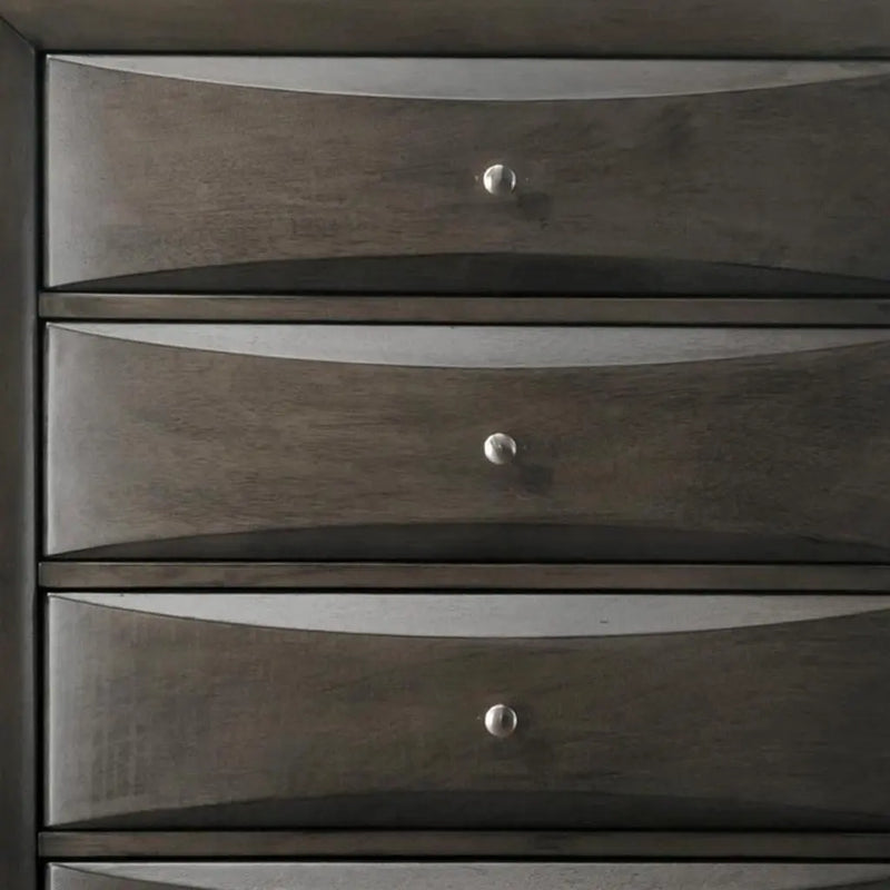 32" Gray Wood Five Drawer Dresser Homeroots Bed & Bath