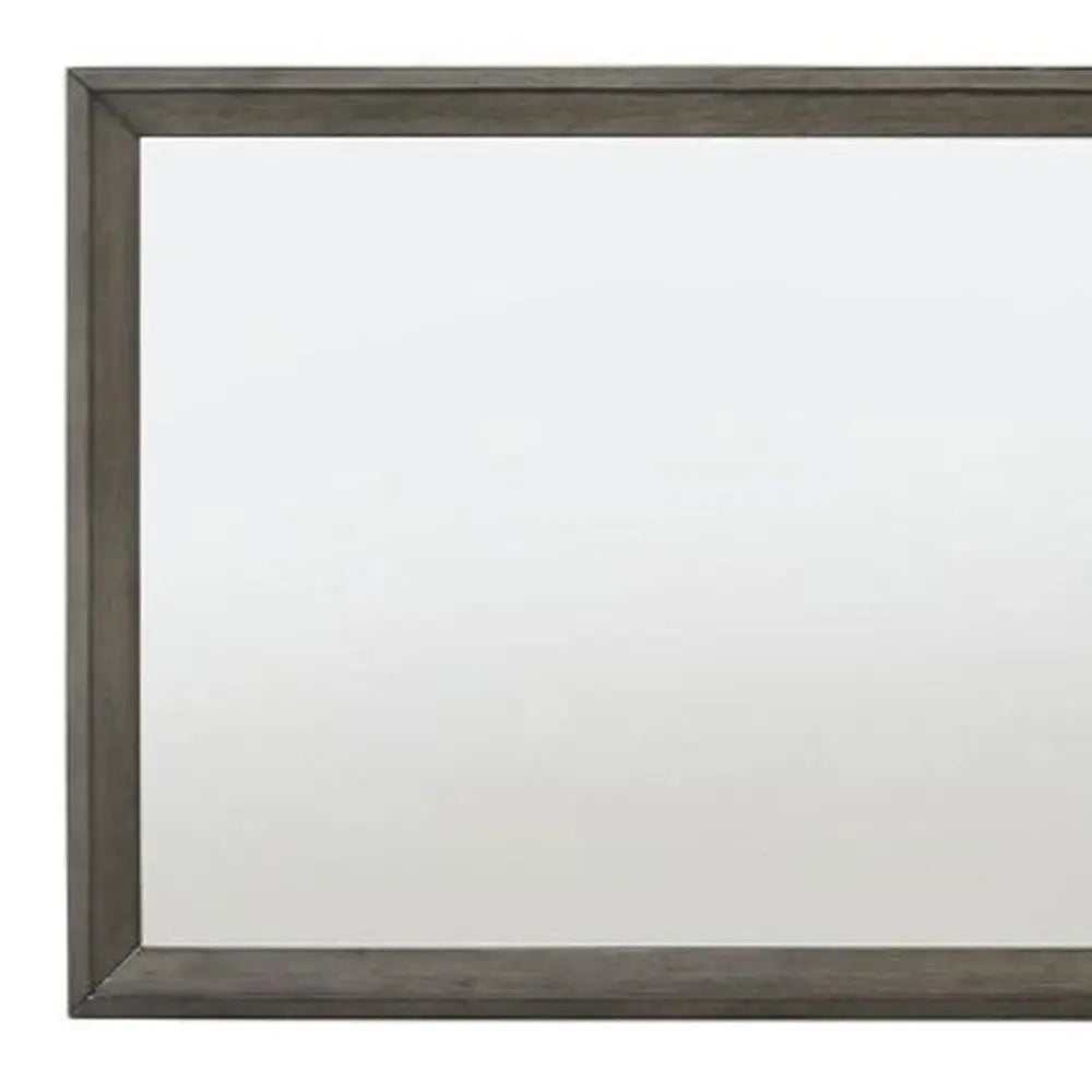 32" Gray Wood Framed Mounted Dresser Mirror Homeroots Bed & Bath