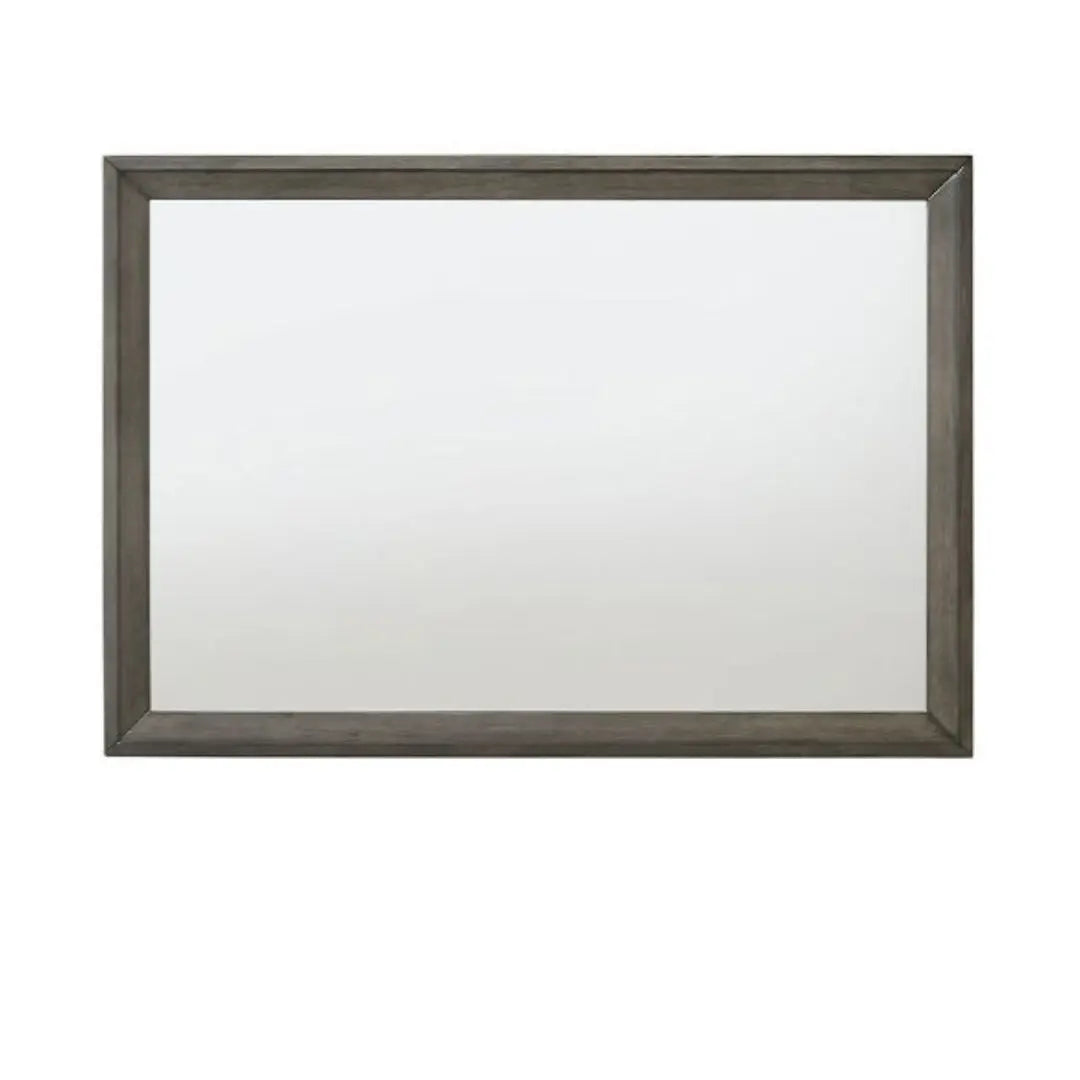 32" Gray Wood Framed Mounted Dresser Mirror Homeroots Bed & Bath