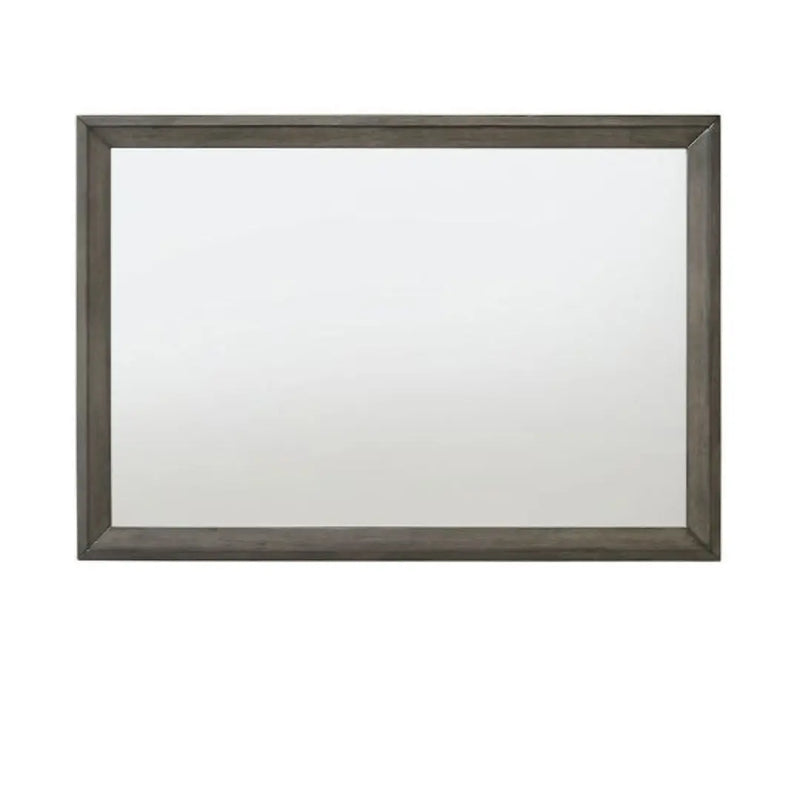 32" Gray Wood Framed Mounted Dresser Mirror Homeroots Bed & Bath
