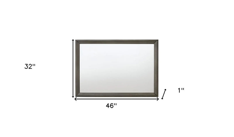 32" Gray Wood Framed Mounted Dresser Mirror Homeroots Bed & Bath