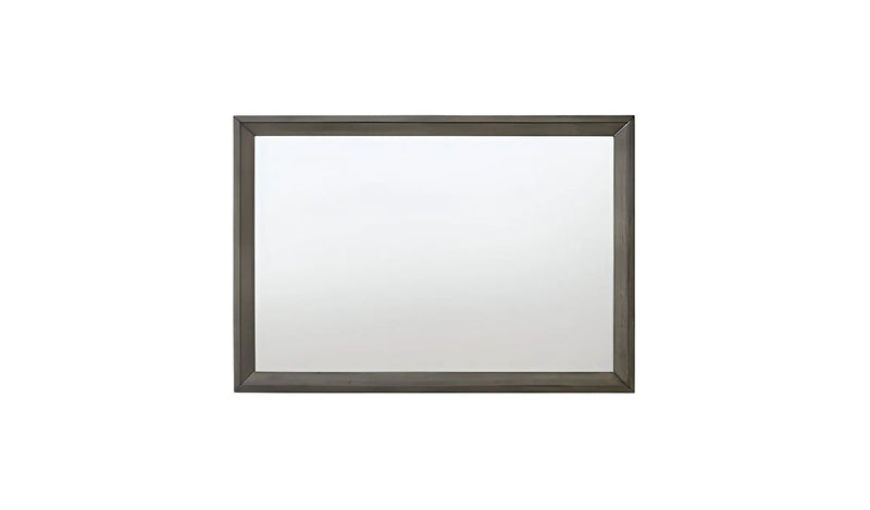 32" Gray Wood Framed Mounted Dresser Mirror Homeroots Bed & Bath