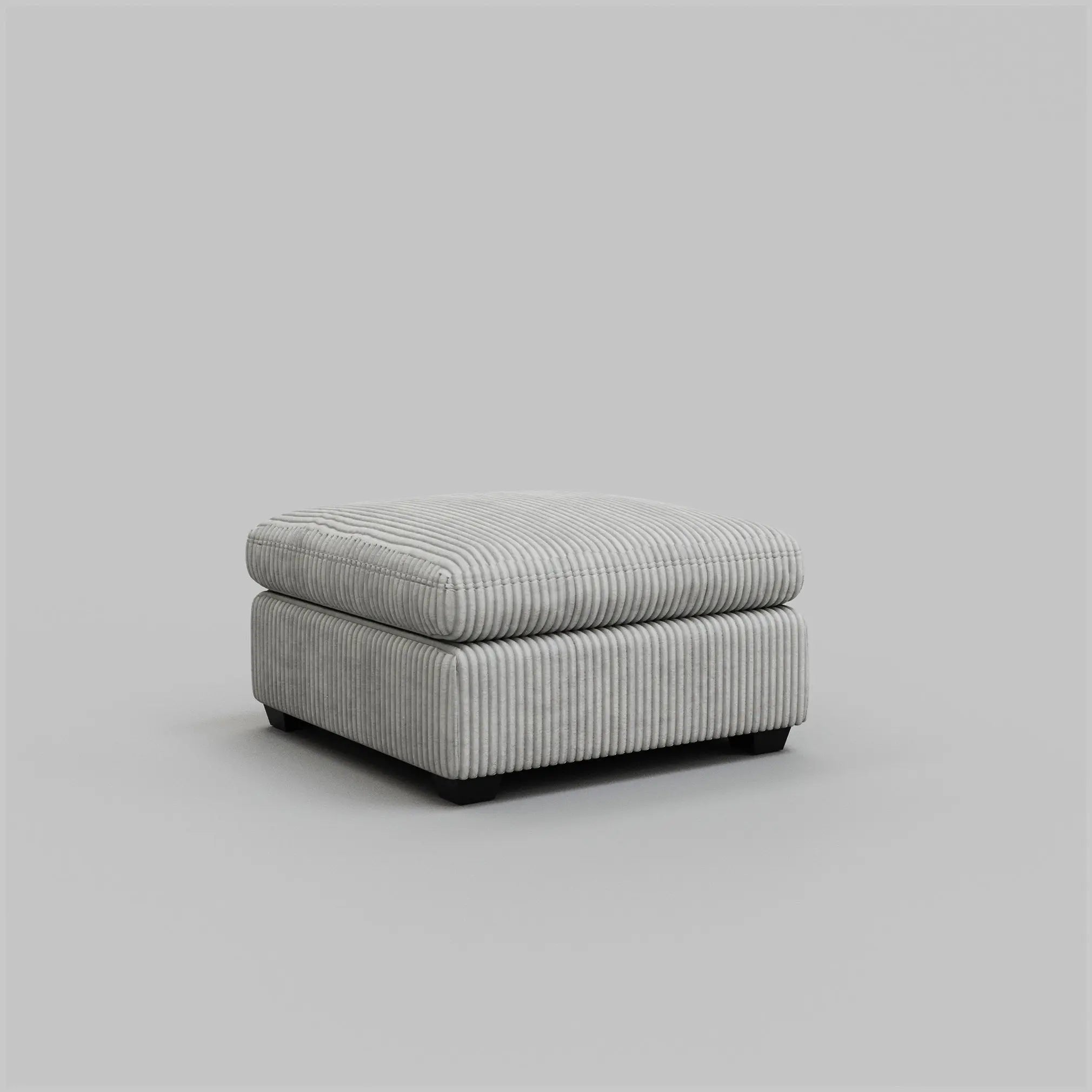 32" Gray and Black Corduroy Footstool Homeroots Living Room