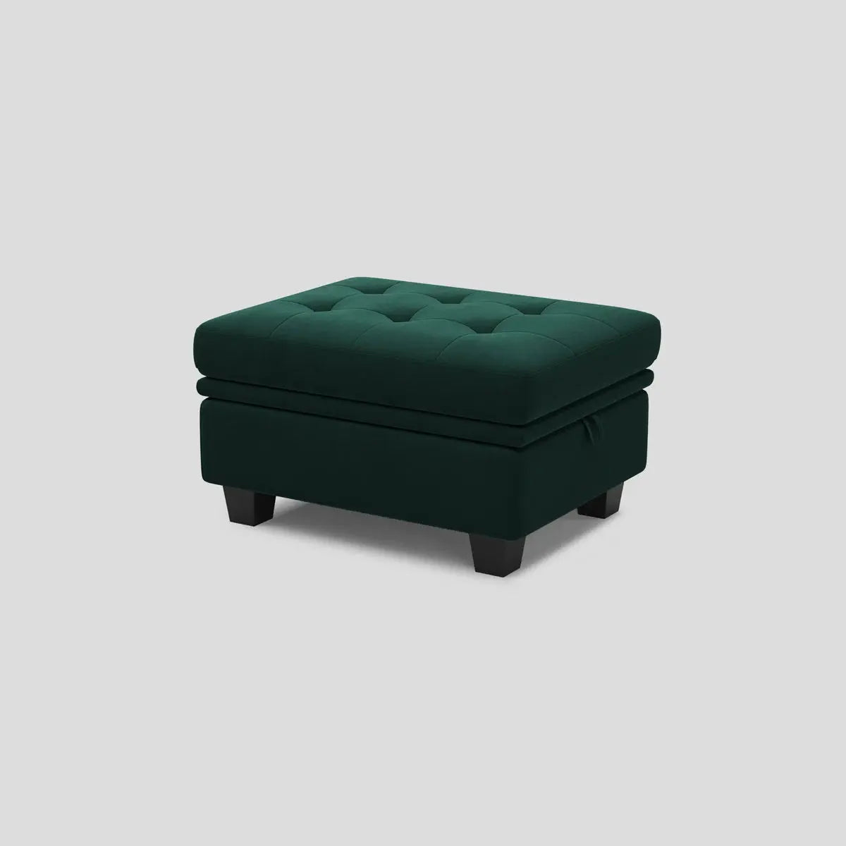 32" Green and Black Velvet Tufted Storage Ottoman Homeroots Living Room