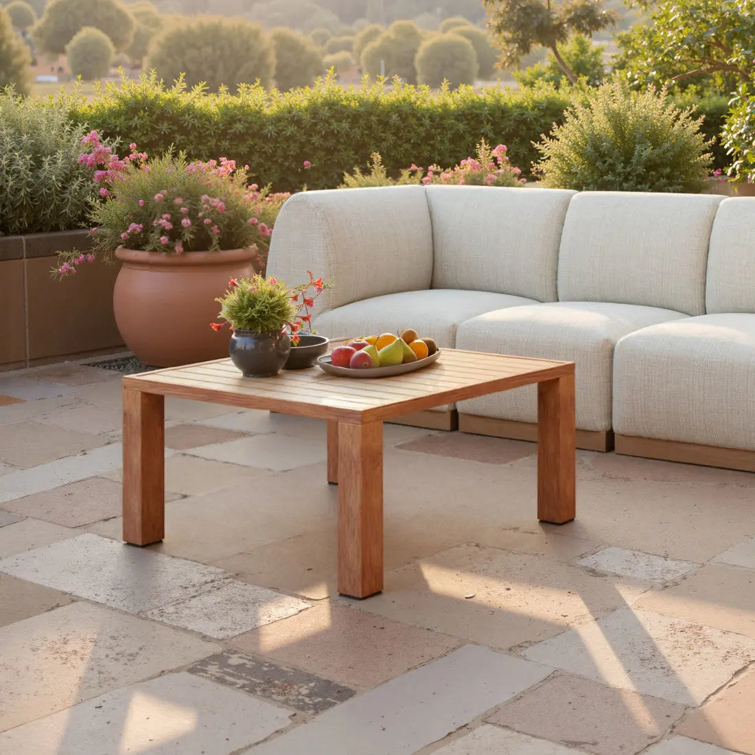 32" Natural Aluminum Square Coffee Table Homeroots Living Room