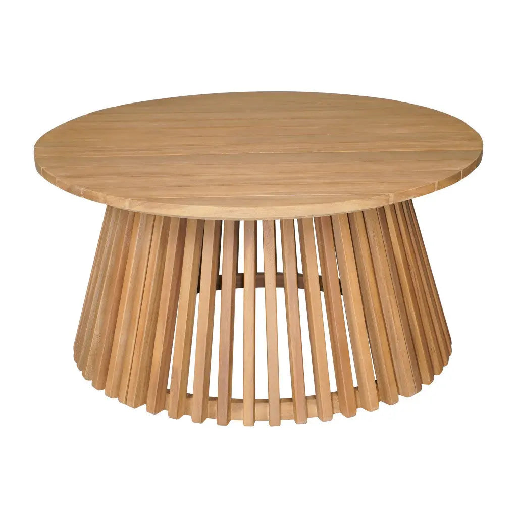 32" Natural Rounded Solid Wood Outdoor Coffee Table - GreatEagleInc