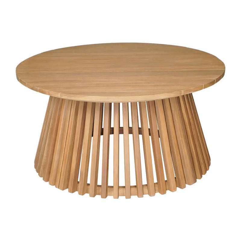 32" Natural Rounded Solid Wood Outdoor Coffee Table - GreatEagleInc