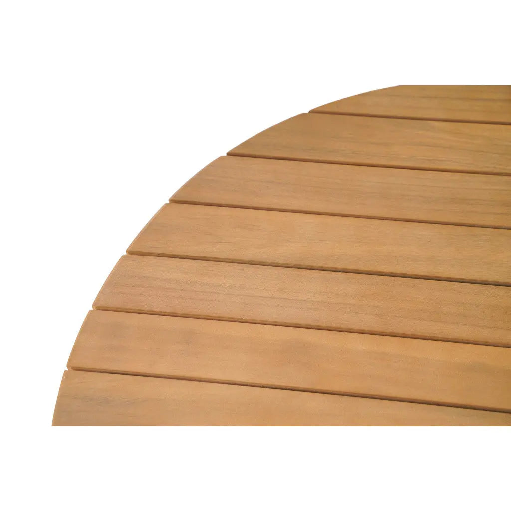 32" Natural Rounded Solid Wood Outdoor Coffee Table - GreatEagleInc