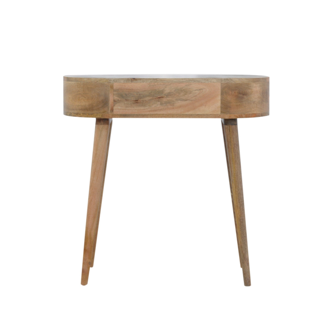 32" Oak Solid Wood Oval Console Table With Drawer Homeroots