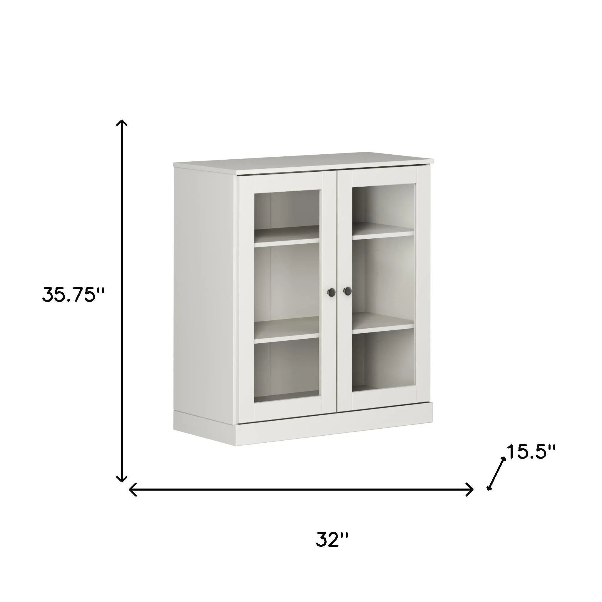 32" Off White Solid Wood Accent Cabinet With Two Doors Homeroots Kitchen & Dining