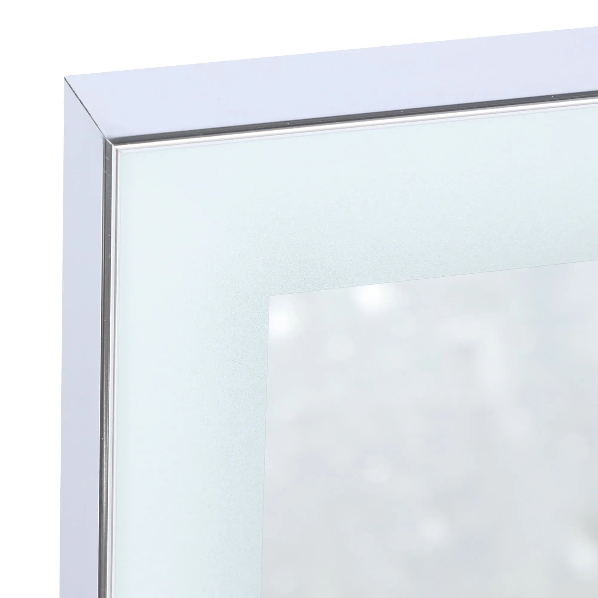 32" Silver Aluminum Lighted Framed Bathroom Vanity Mirror Homeroots Bed & Bath