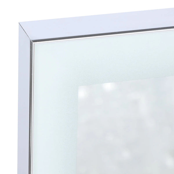 32" Silver Aluminum Lighted Framed Bathroom Vanity Mirror Homeroots Bed & Bath