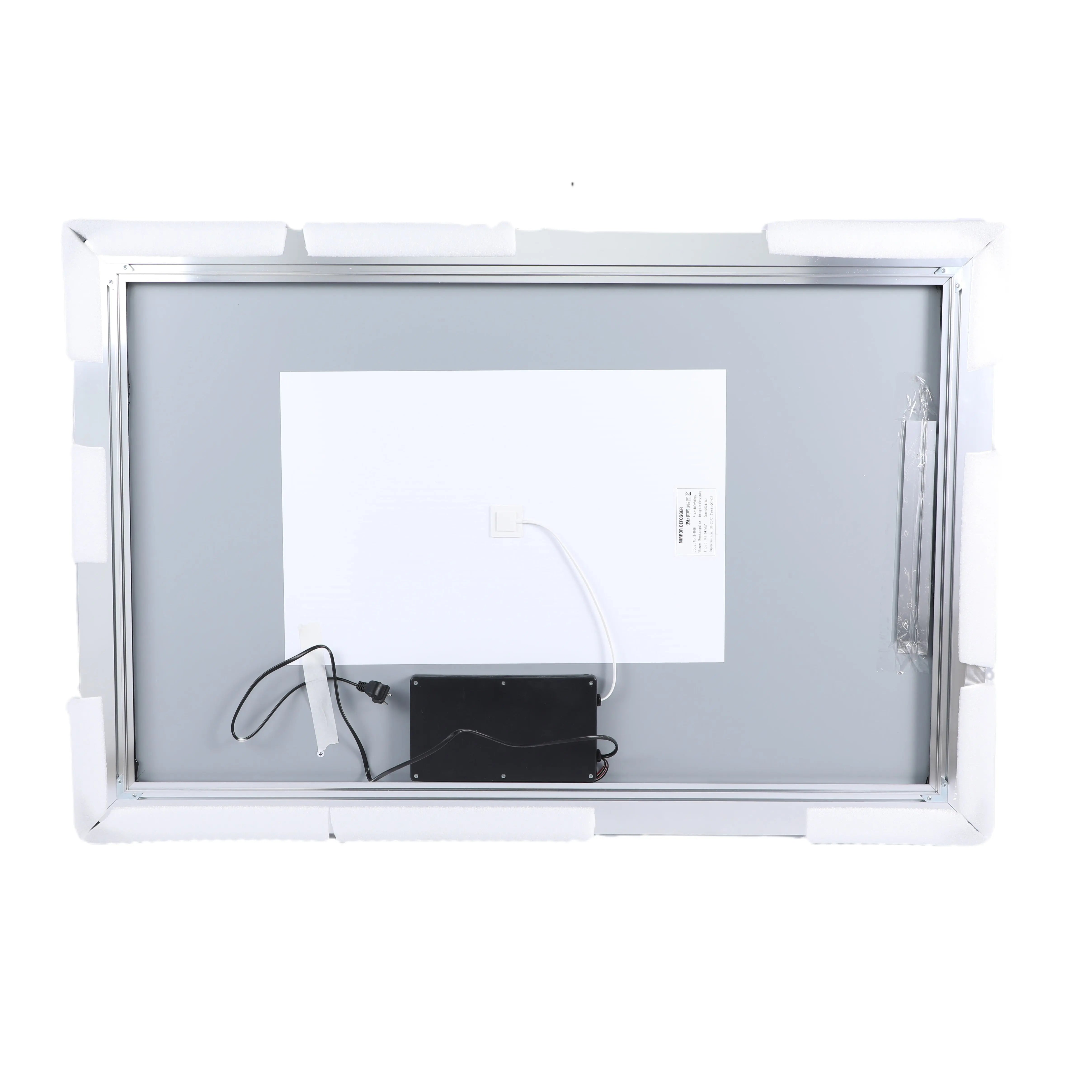 32" Silver Aluminum Lighted Framed Bathroom Vanity Mirror Homeroots Bed & Bath