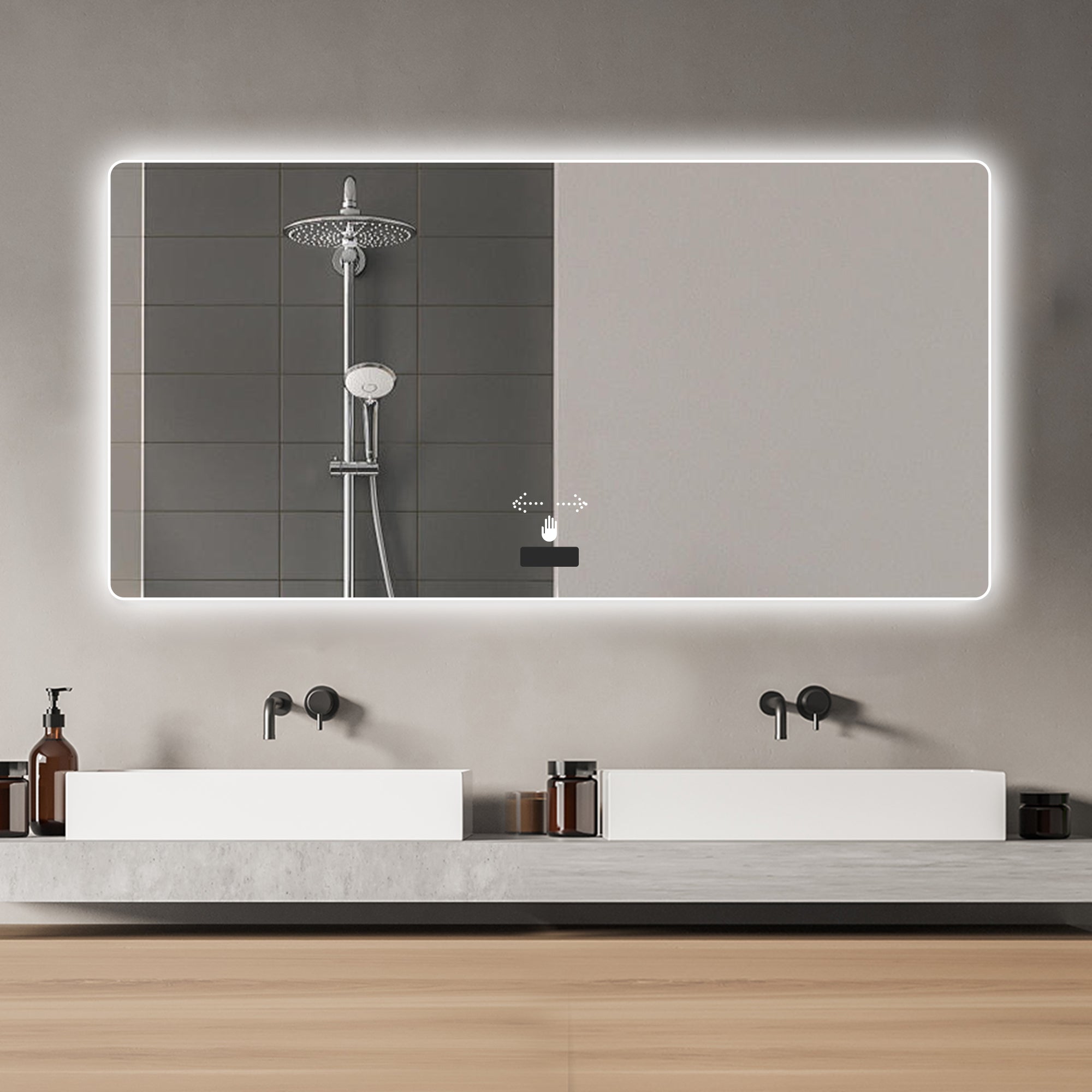 32" Silver Lighted Frameless Bathroom Vanity Mirror Homeroots Bed & Bath