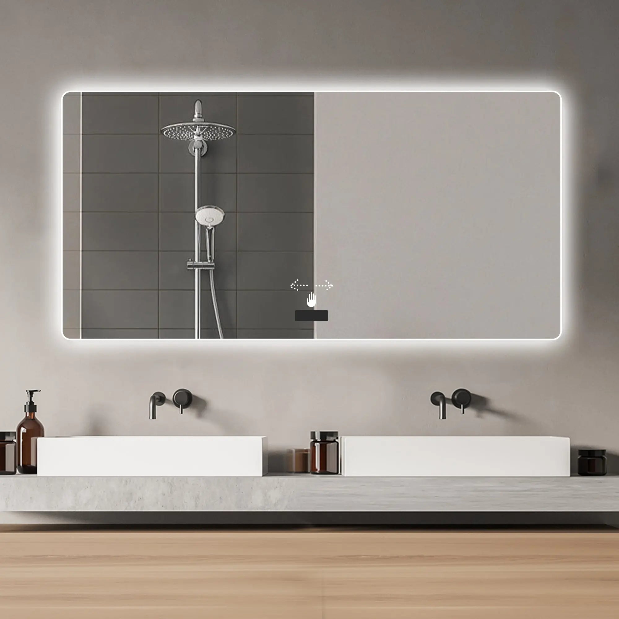 32" Silver Lighted Frameless Bathroom Vanity Mirror Homeroots Bed & Bath