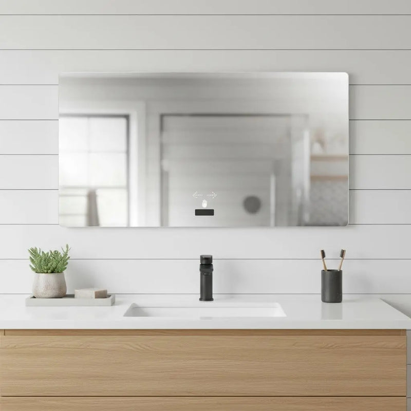 32" Silver Lighted Frameless Bathroom Vanity Mirror Homeroots Bed & Bath