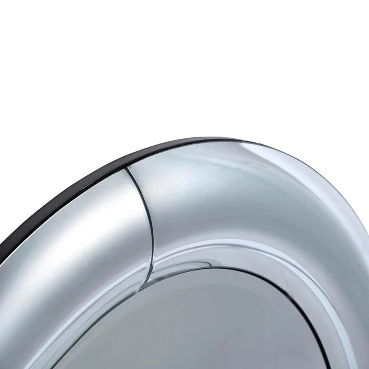 32" Silver Round Curved Frame Accent Mirror Homeroots Bed & Bath