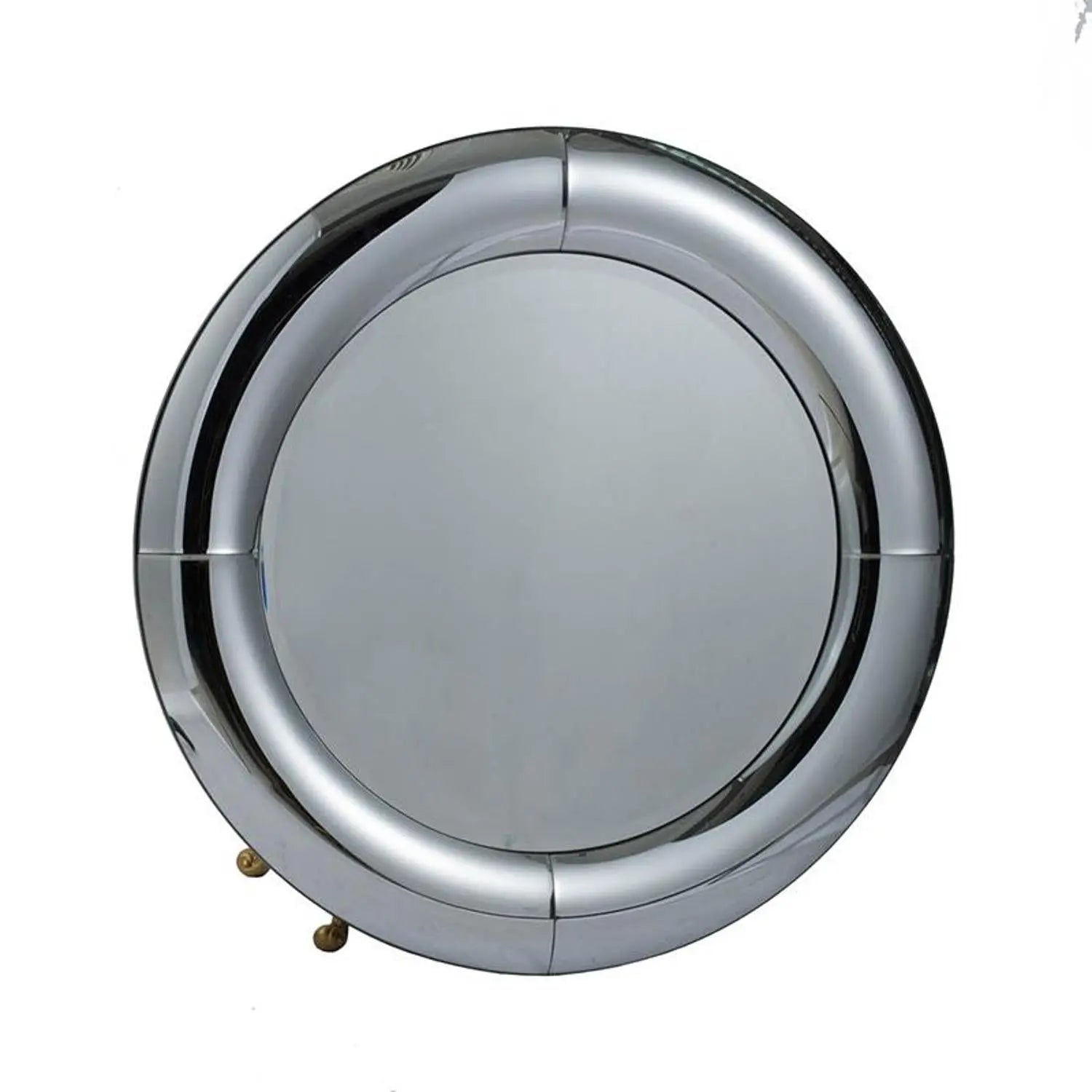 32" Silver Round Curved Frame Accent Mirror Homeroots Bed & Bath