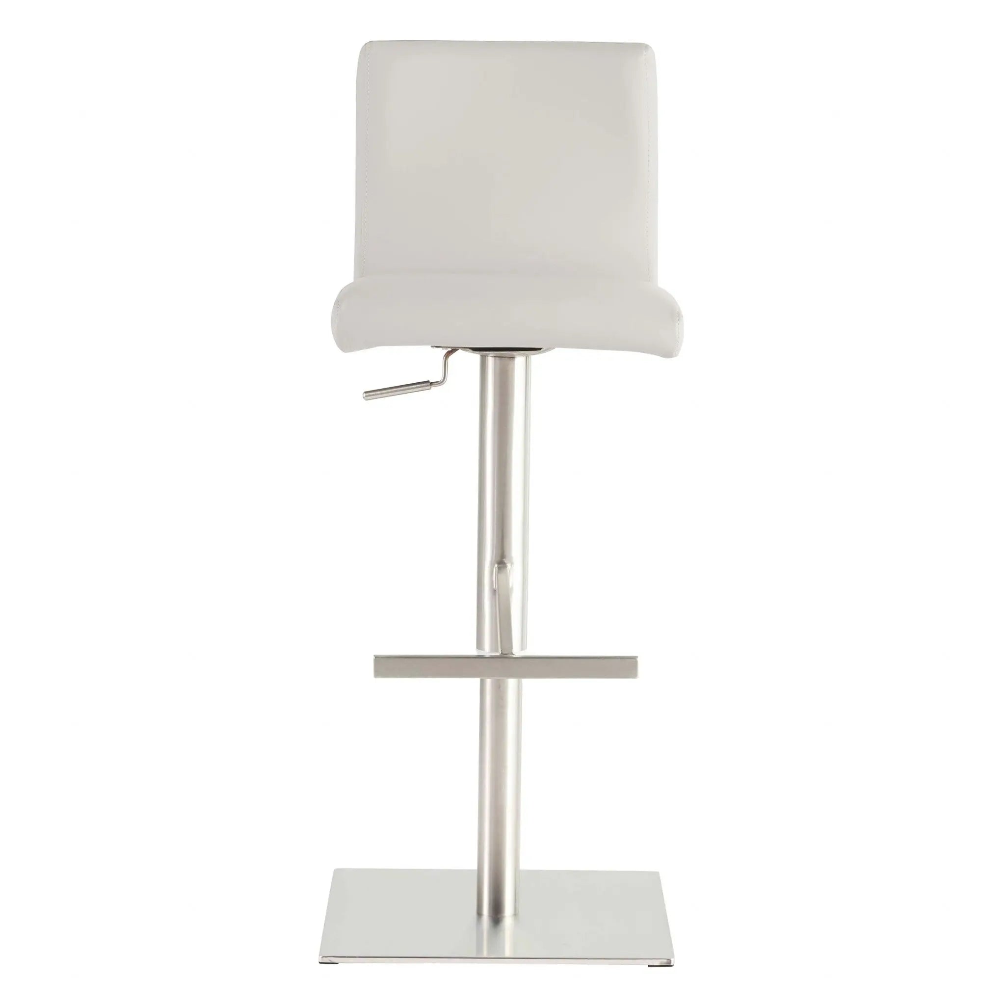 32" White And Silver Steel Swivel Low Back Bar Height Bar Chair Homeroots Living Room