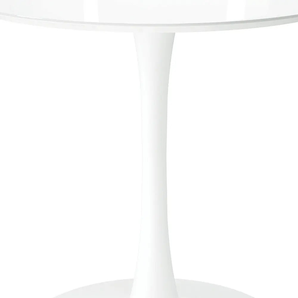 32" White Metal Dining Table Homeroots Kitchen & Dining